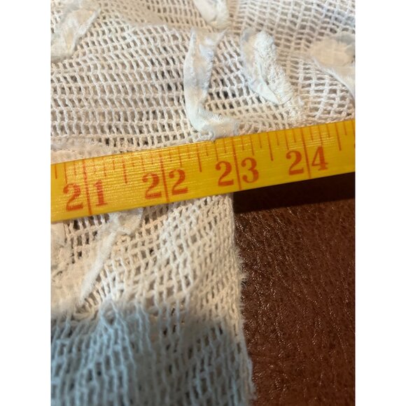 Frazzle White Sheer Embroidered abstract pattern Button-Up Cardigan XXL - Picture 5 of 6